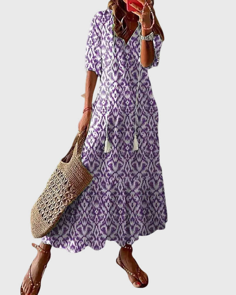 Fontaine™ | Amalia – Robe maxi d'été vintage boho