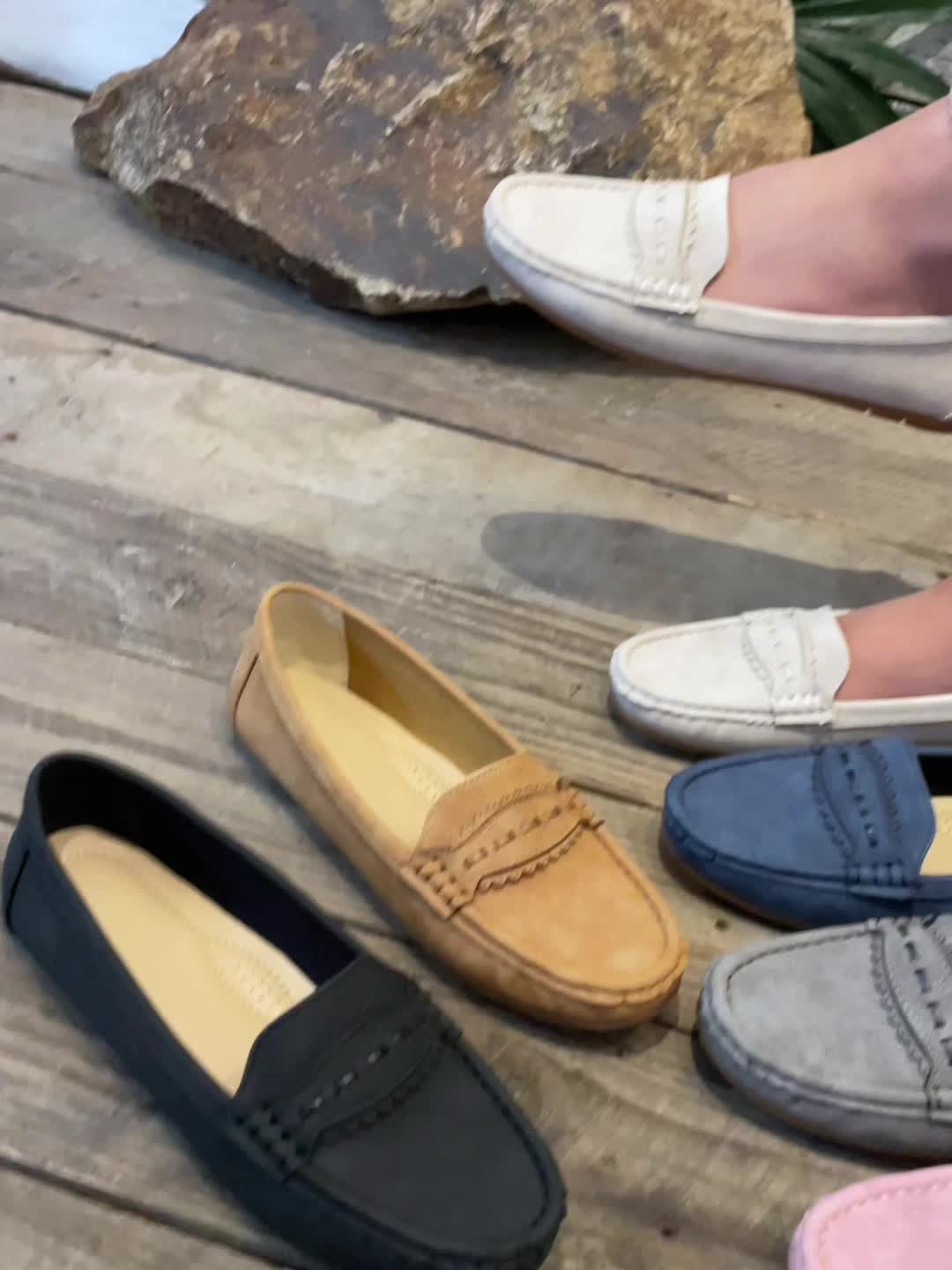 FONTAINE | Mocassins Effet Daim Festonnés Marie
