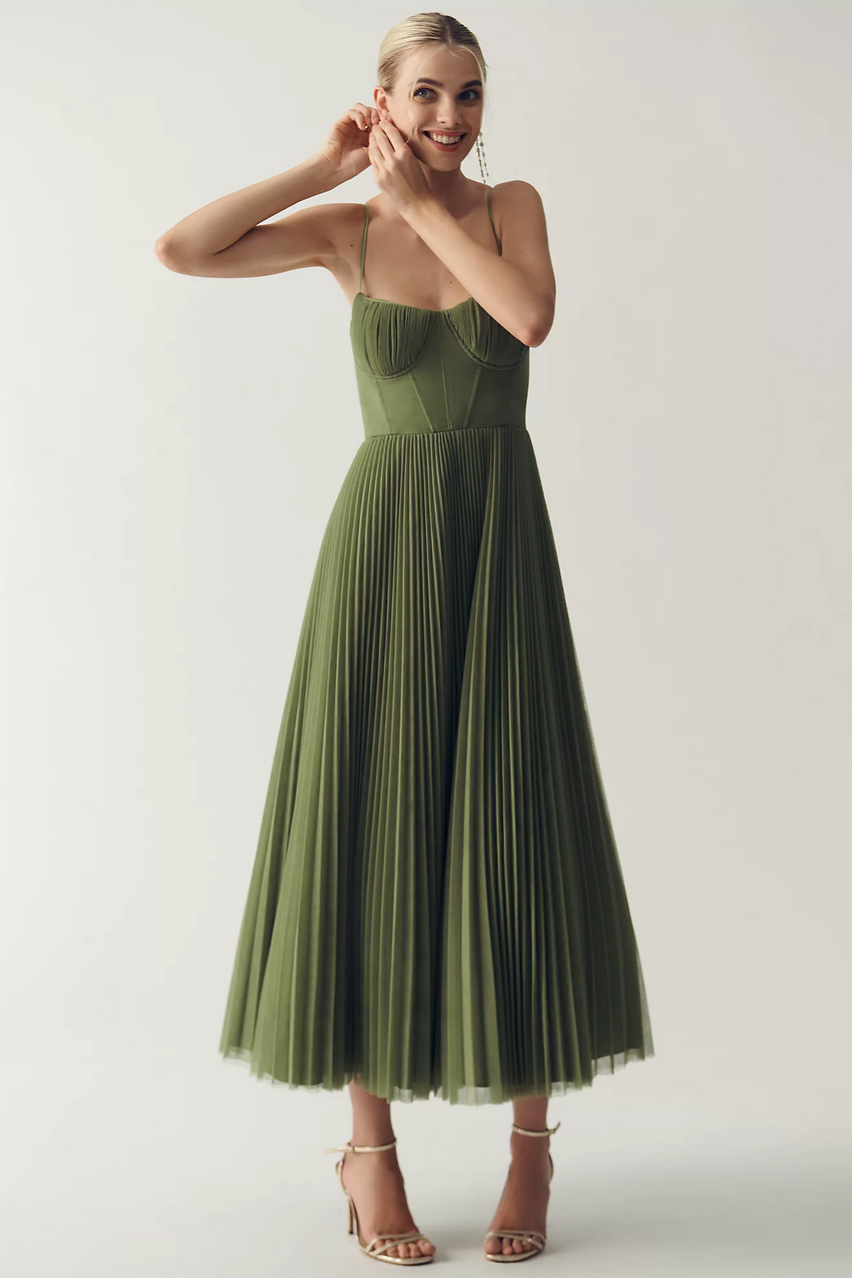 FONTAINE | ROBE MIDI À CORSET STRUCTURÉE POUR FEMMES