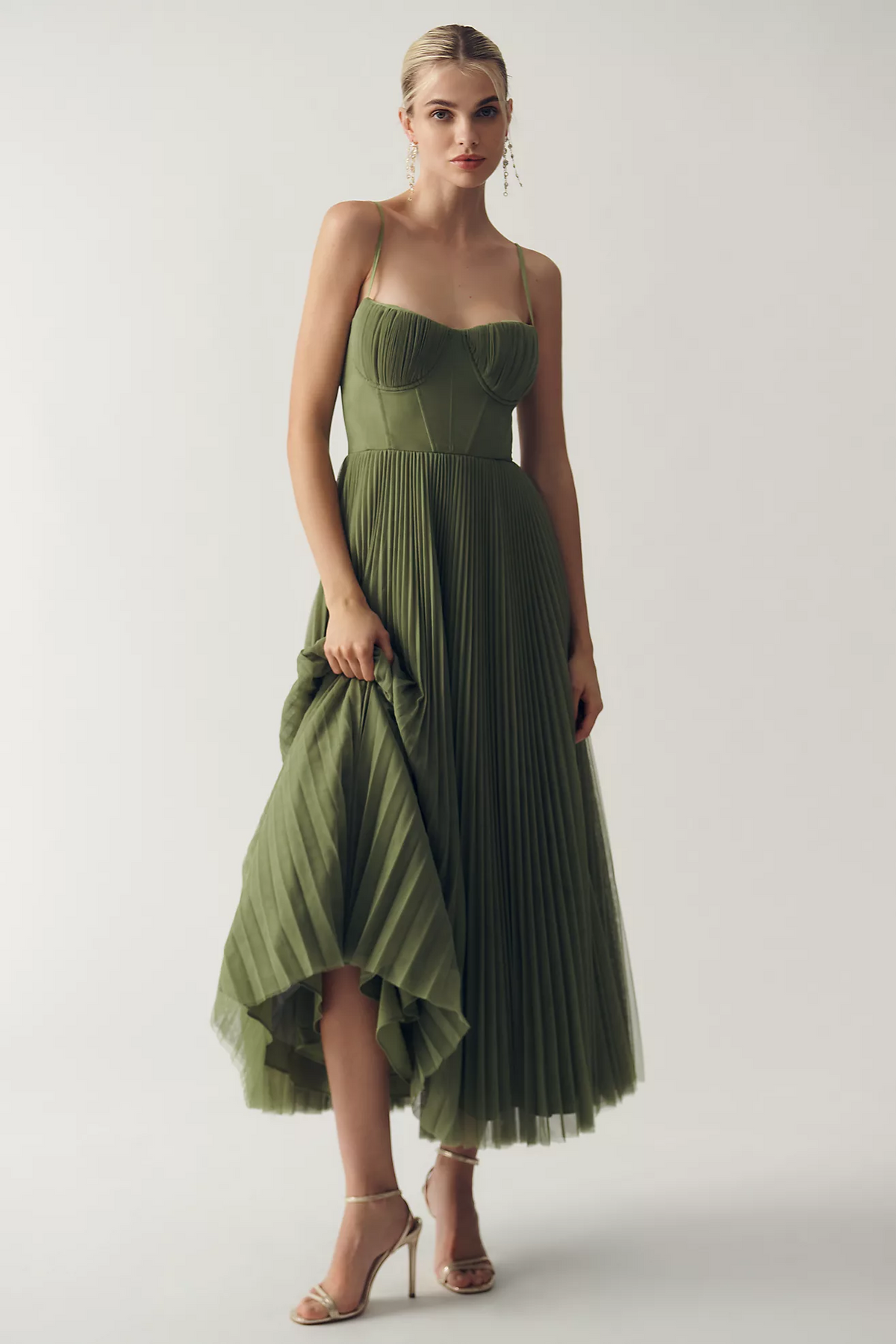 FONTAINE | ROBE MIDI À CORSET STRUCTURÉE POUR FEMMES