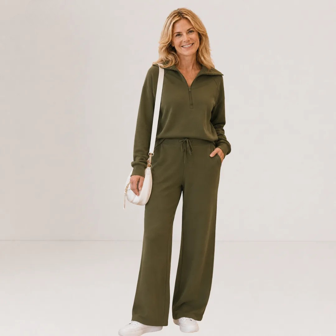 Michelle™ | Cozy Zip-Up Wide Leg Sweatsuit Set