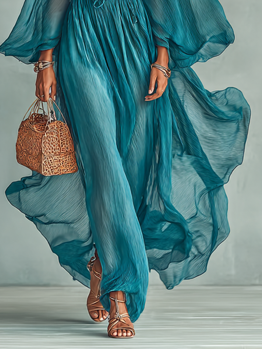 Brooklynn™ | Long Sleeve Chiffon Dress