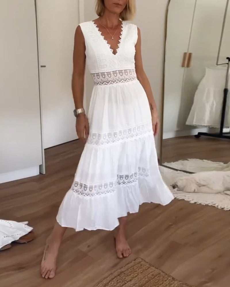 Fontaine™ | Circe – Robe camisole en dentelle à col V