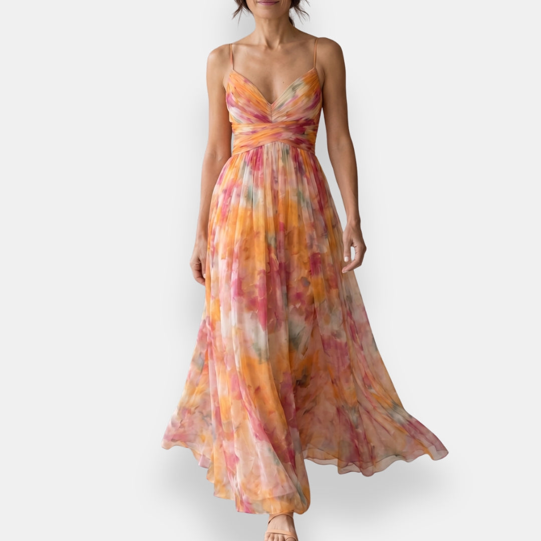 Fontaine™ | Robe longue plissée bustier