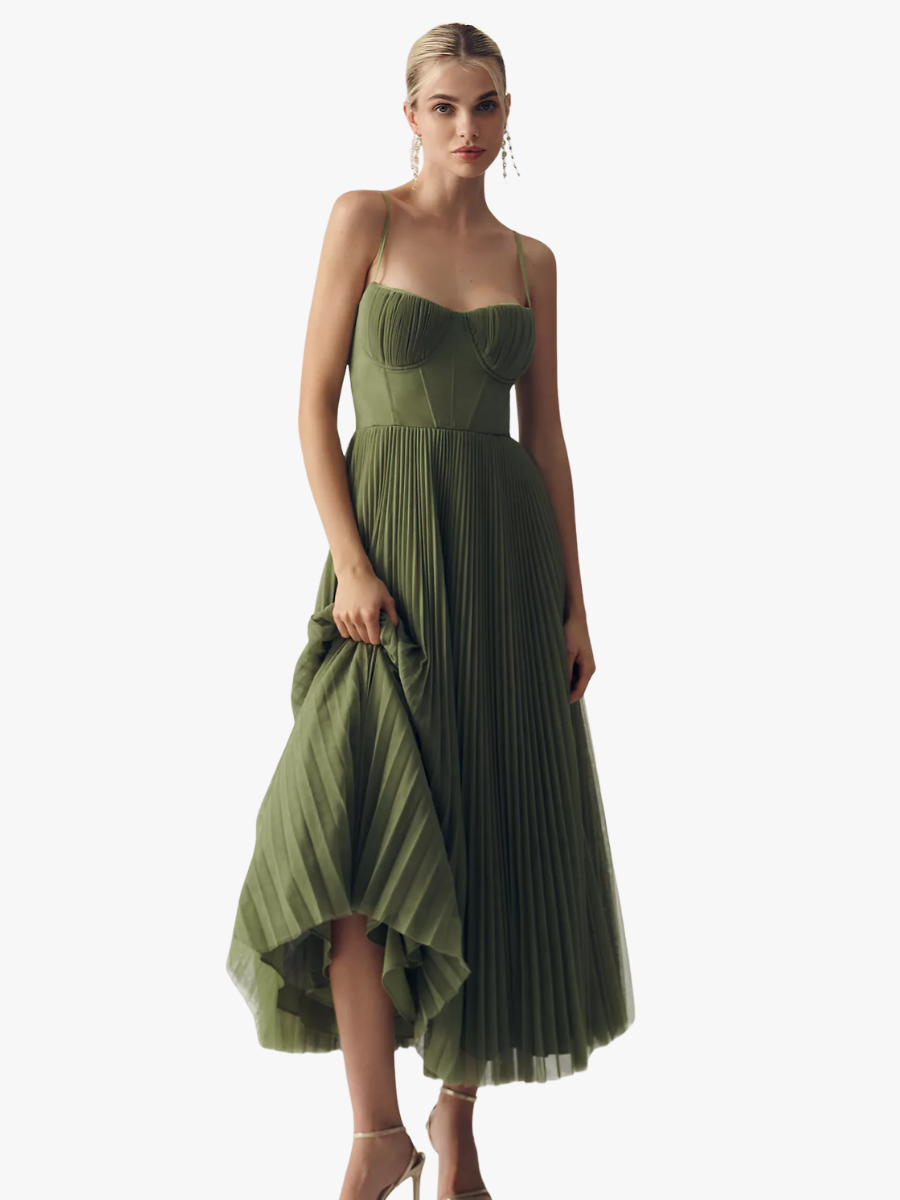 FONTAINE | ROBE MIDI À CORSET STRUCTURÉE POUR FEMMES