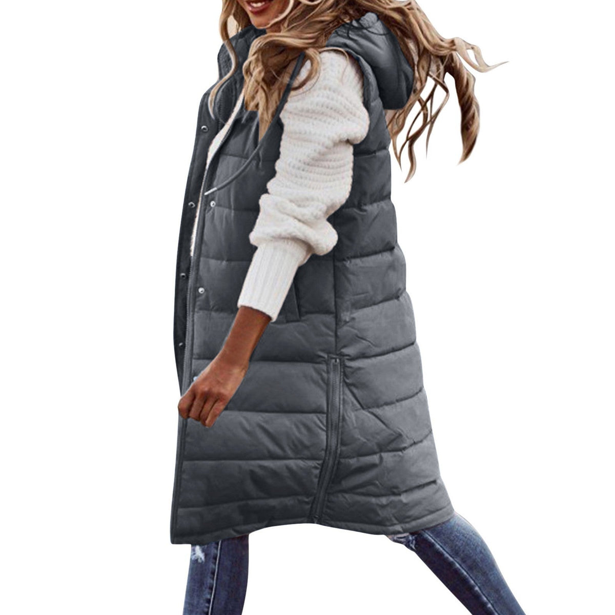 Adele™ Sleeveless Long Coat
