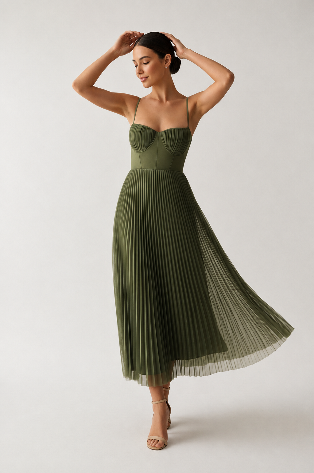 FONTAINE | ROBE MIDI À CORSET STRUCTURÉE POUR FEMMES