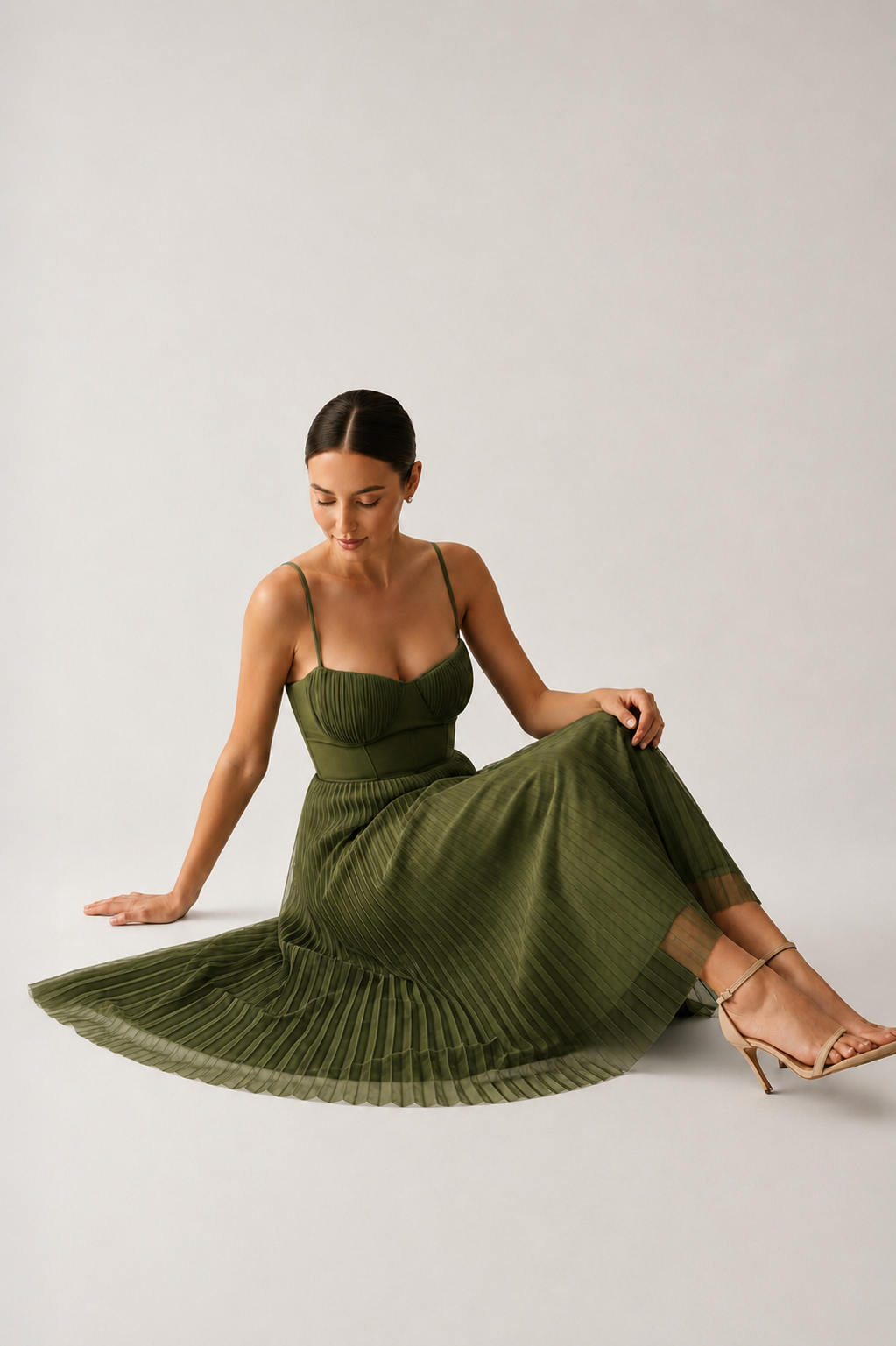 FONTAINE | ROBE MIDI À CORSET STRUCTURÉE POUR FEMMES