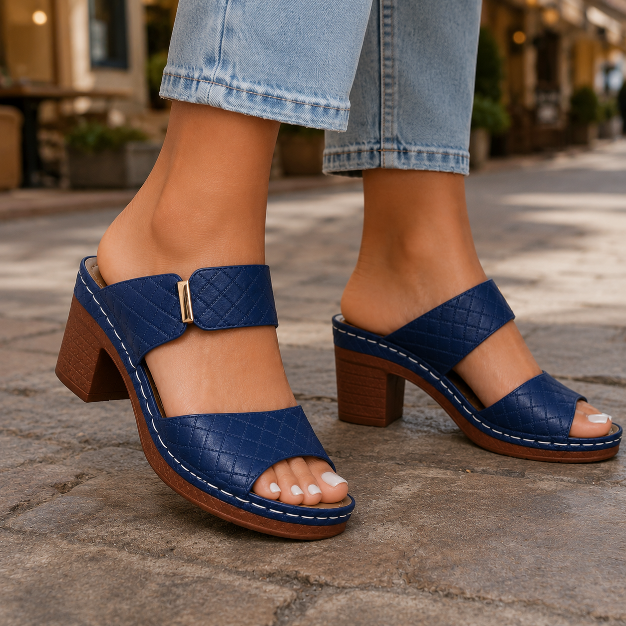Antonella - Leather Quilted Heels
