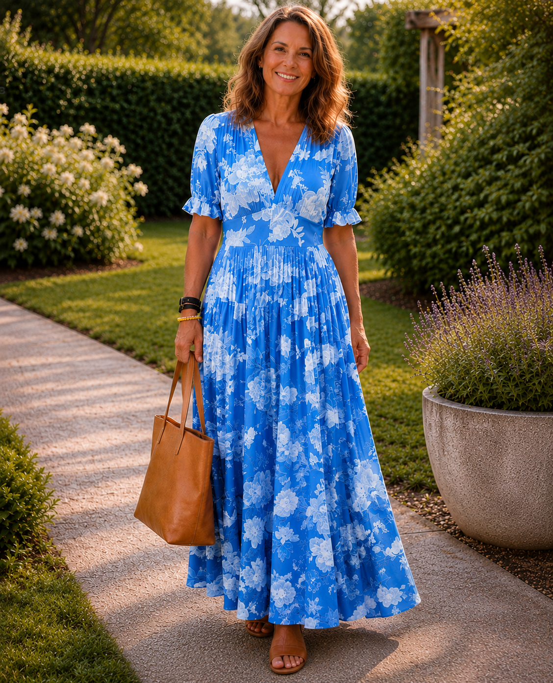 Fontaine™ | Adèle – Robe midi fleurie élégante