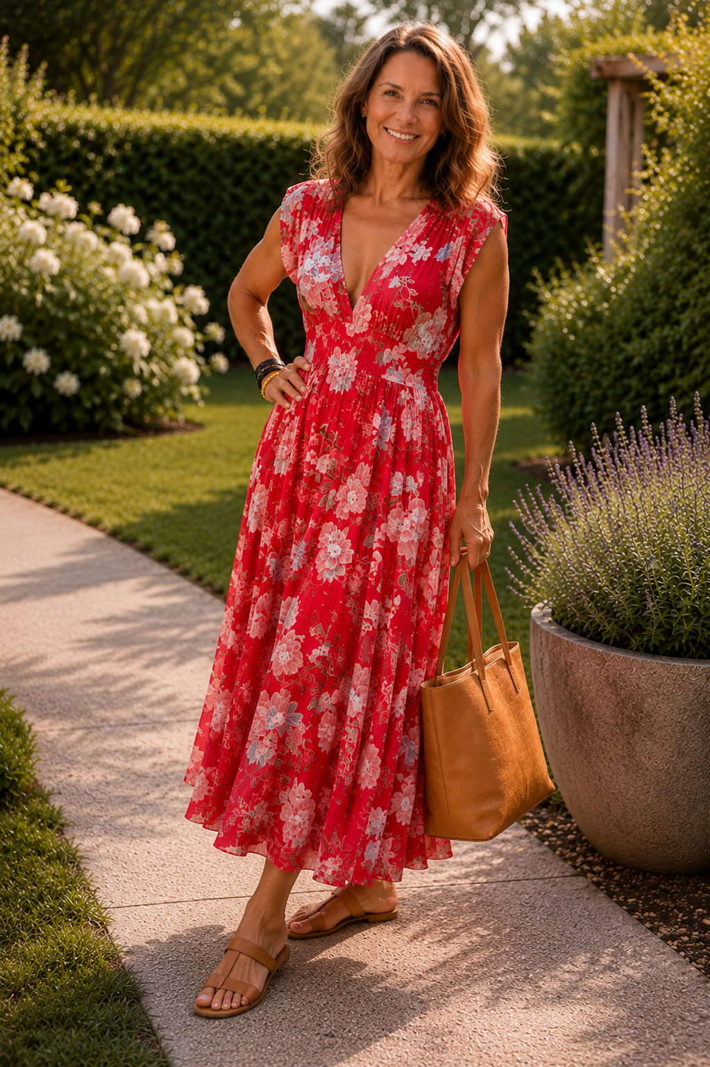 Fontaine™ | Adèle – Robe midi fleurie élégante