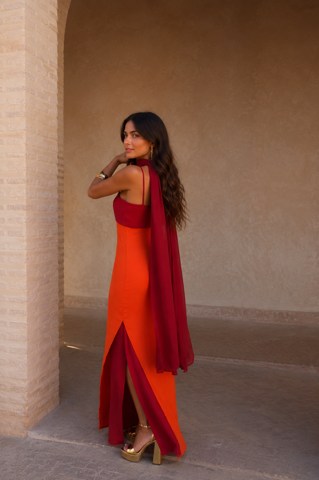 Fontaine™ | Valentina – Robe fluide à imprimé flamboyant, édition limitée