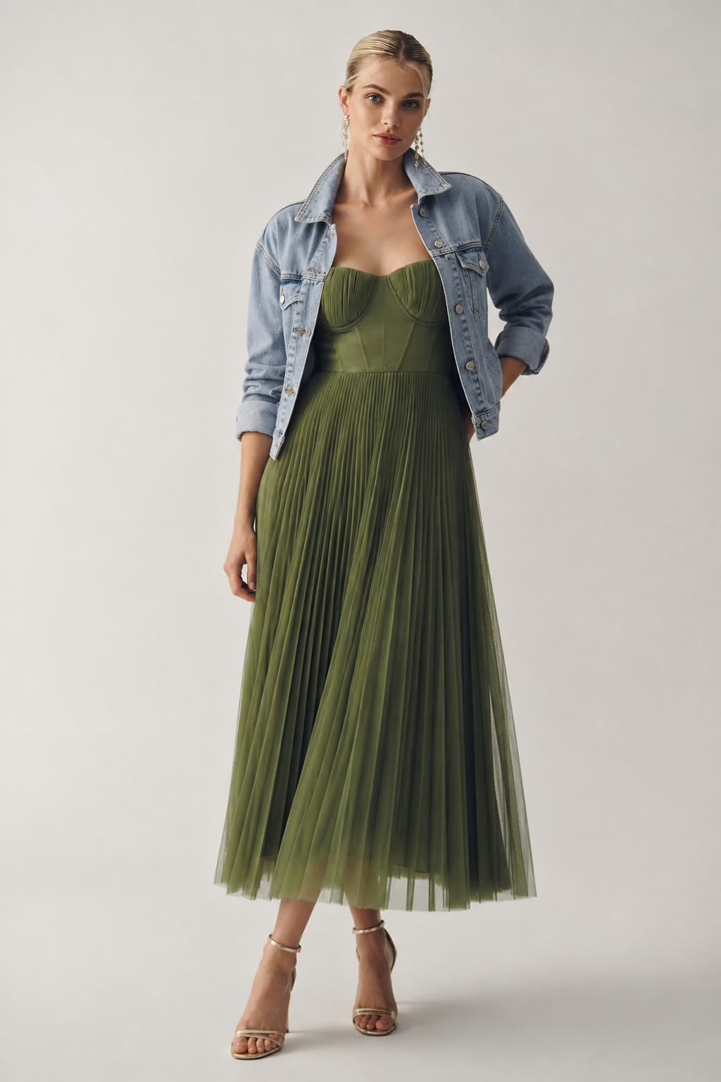 FONTAINE | ROBE MIDI À CORSET STRUCTURÉE POUR FEMMES