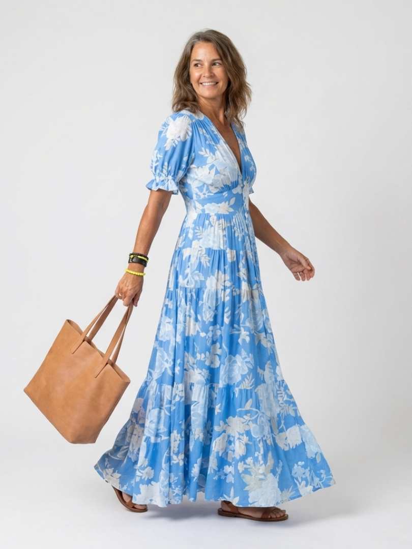 Fontaine™ | Adèle – Robe midi fleurie élégante