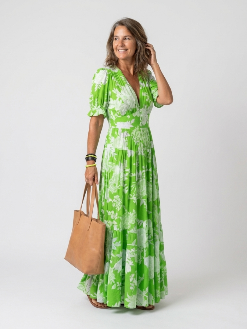 Fontaine™ | Adèle – Robe midi fleurie élégante
