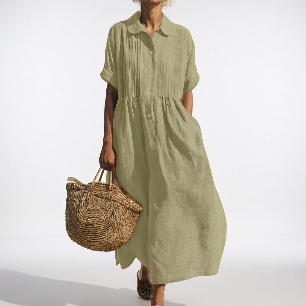 Lysandra™ | Flowing Long Shirt Dress
