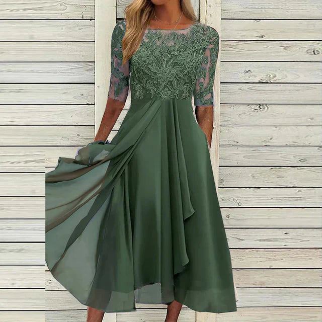 Fontaine™ | Seraphina – Robe de soirée élégante en dentelle et chiffon