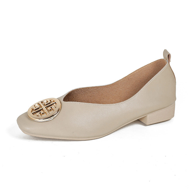 FONTAINE | Ballerines Cuir Bout Carré Brigitte
