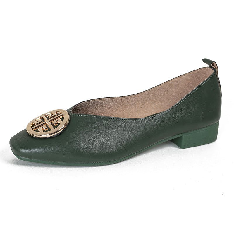 FONTAINE | Ballerines Cuir Bout Carré Brigitte