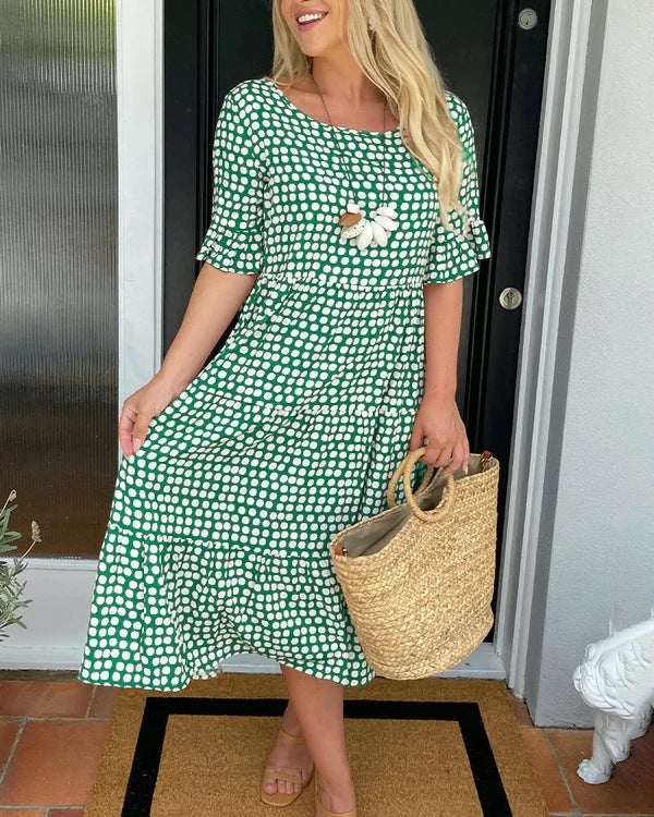 Nylah™ | Ruffle Sleeve Midi Dress