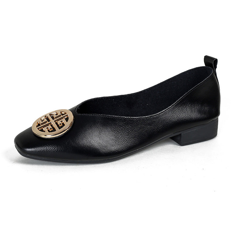FONTAINE | Ballerines Cuir Bout Carré Brigitte