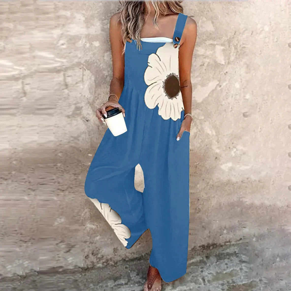 Fontaine™ | Élodie – Salopette à imprimé fleur noire