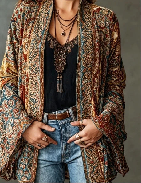 Darcy | Cardigan Kimono Brodé Bohème