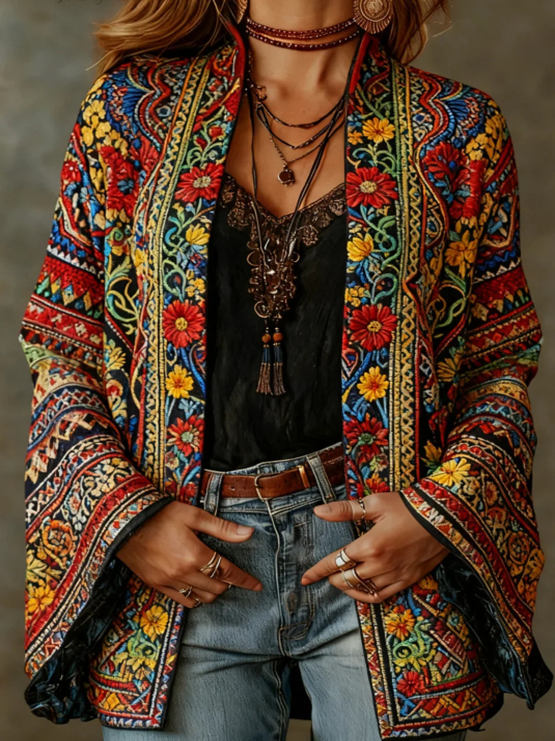 Darcy | Cardigan Kimono Brodé Bohème