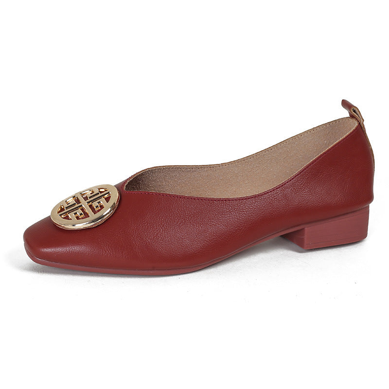 FONTAINE | Ballerines Cuir Bout Carré Brigitte