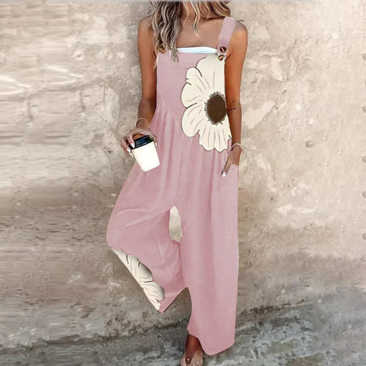 Fontaine™ | Élodie – Salopette à imprimé fleur noire