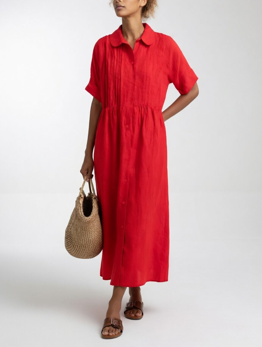 Lysandra™ | Flowing Long Shirt Dress