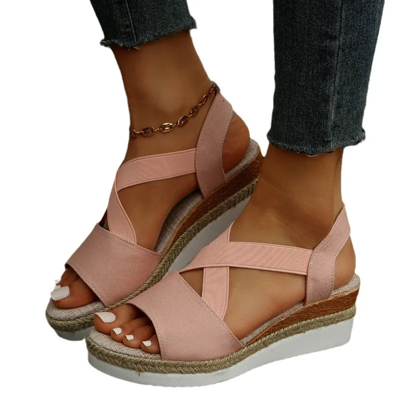Sienna™ | Cross-Strap Espadrille Platform Sandal