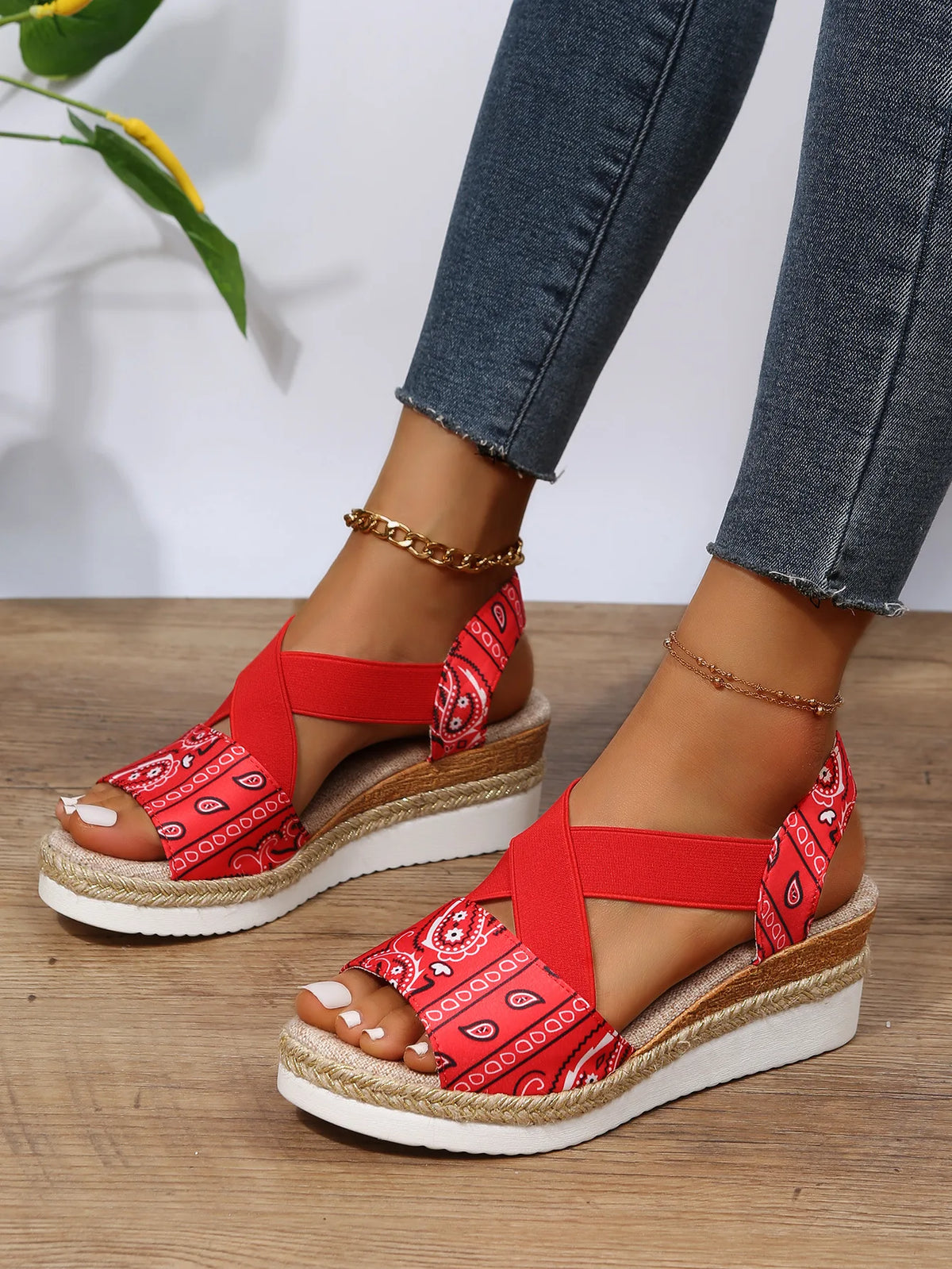 Sienna™ | Cross-Strap Espadrille Platform Sandal