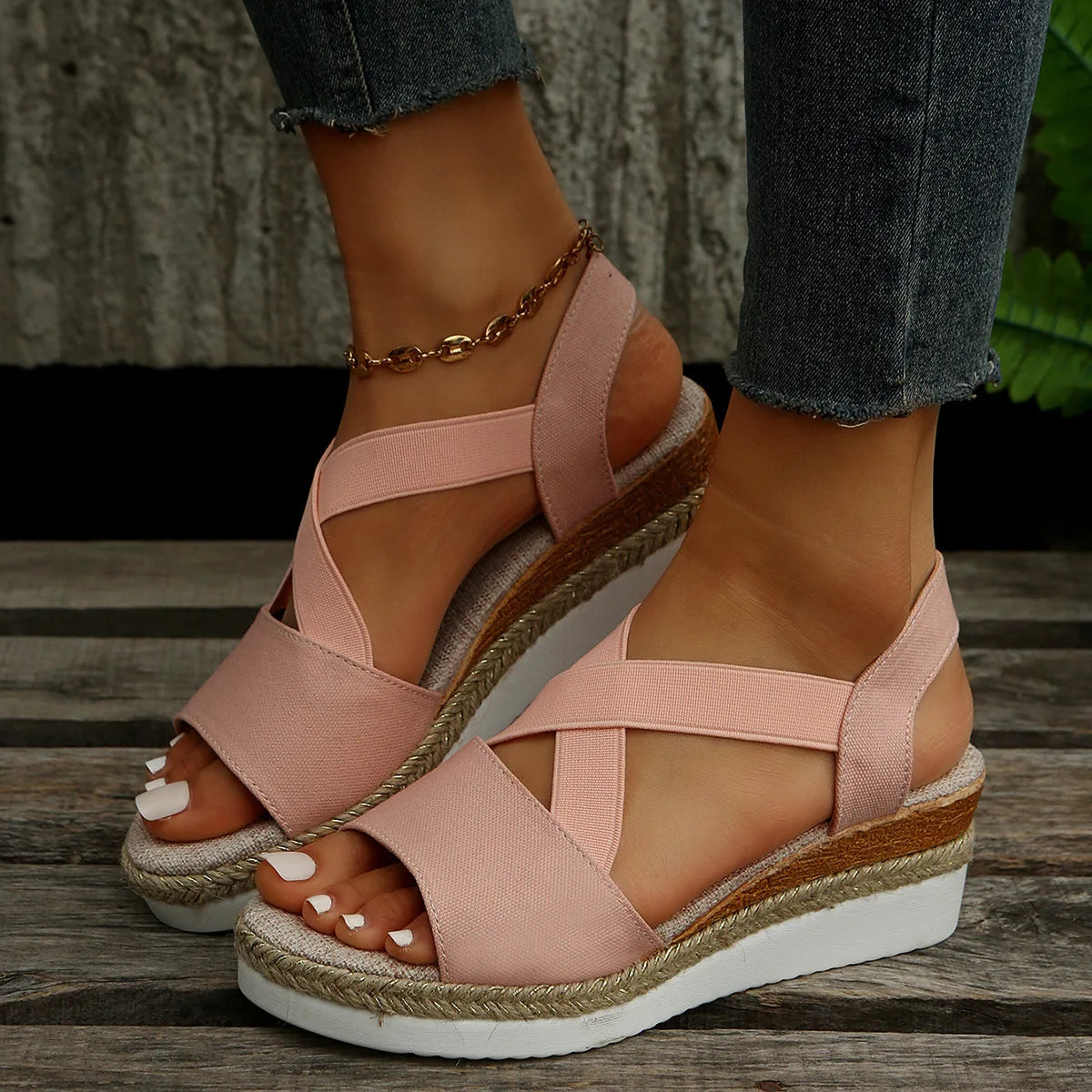 Sienna™ | Cross-Strap Espadrille Platform Sandal
