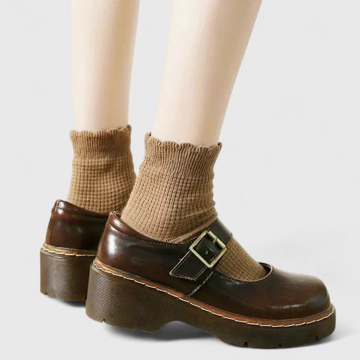 FONTAINE | Babies Plateforme Cuir Aveline