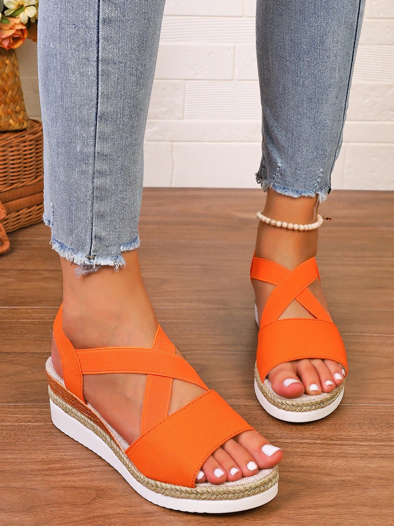 Sienna™ | Cross-Strap Espadrille Platform Sandal
