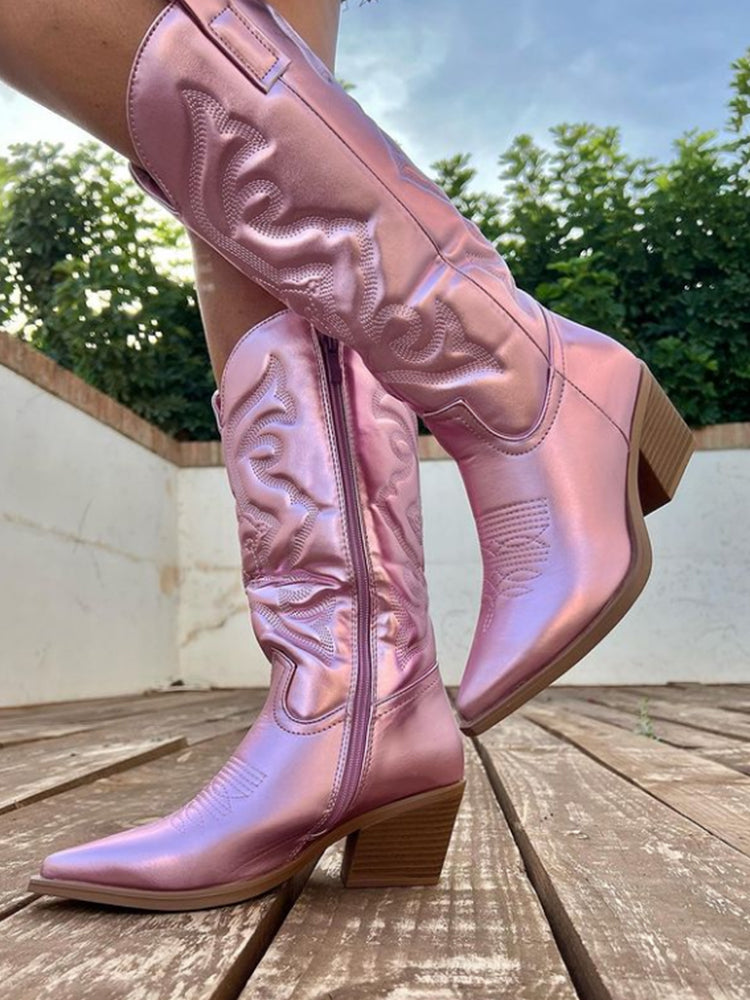 Sage™ Elegant Metallic Cowboy Boots
