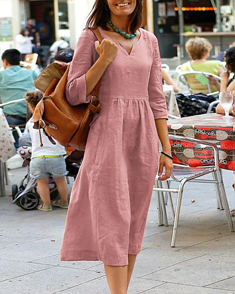Fontaine™ | Elena – Robe tunique élégante effet lin