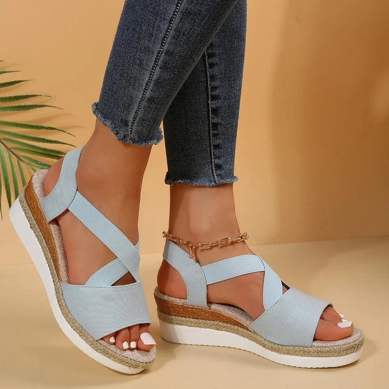 Sienna™ | Cross-Strap Espadrille Platform Sandal