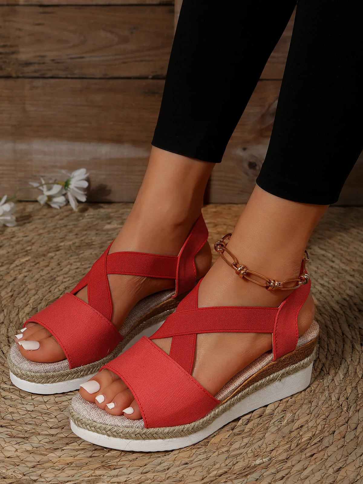 Sienna™ | Cross-Strap Espadrille Platform Sandal