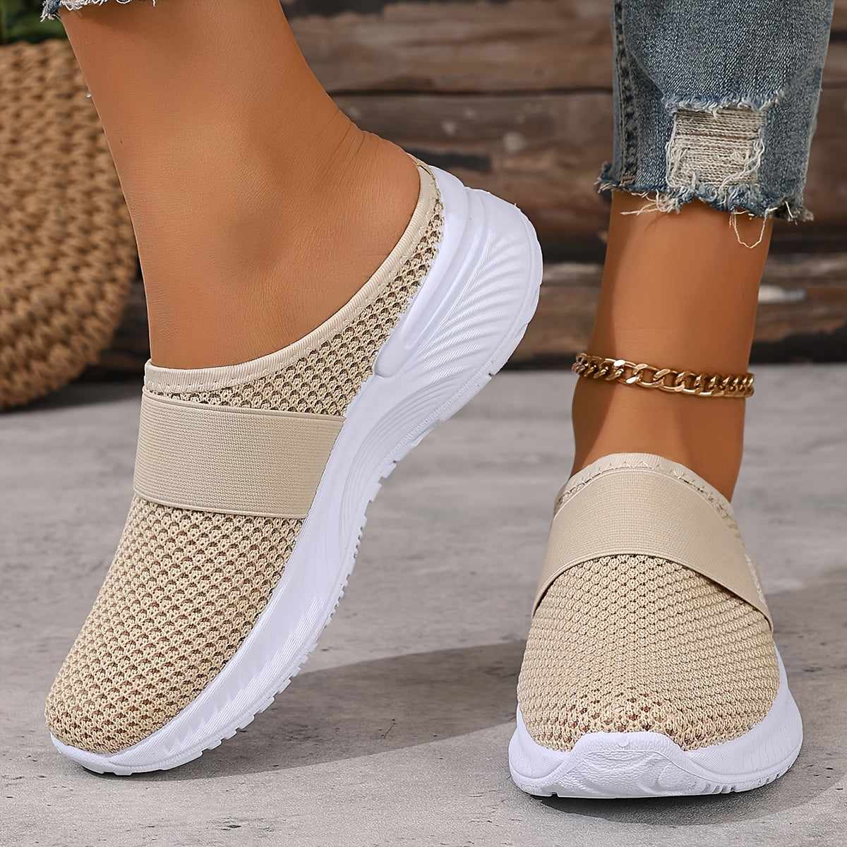 FONTAINE | Baskets Mules Mesh Respirant Nicole