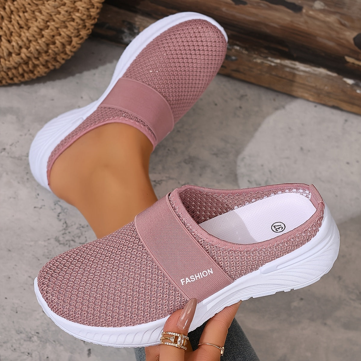 FONTAINE | Baskets Mules Mesh Respirant Nicole