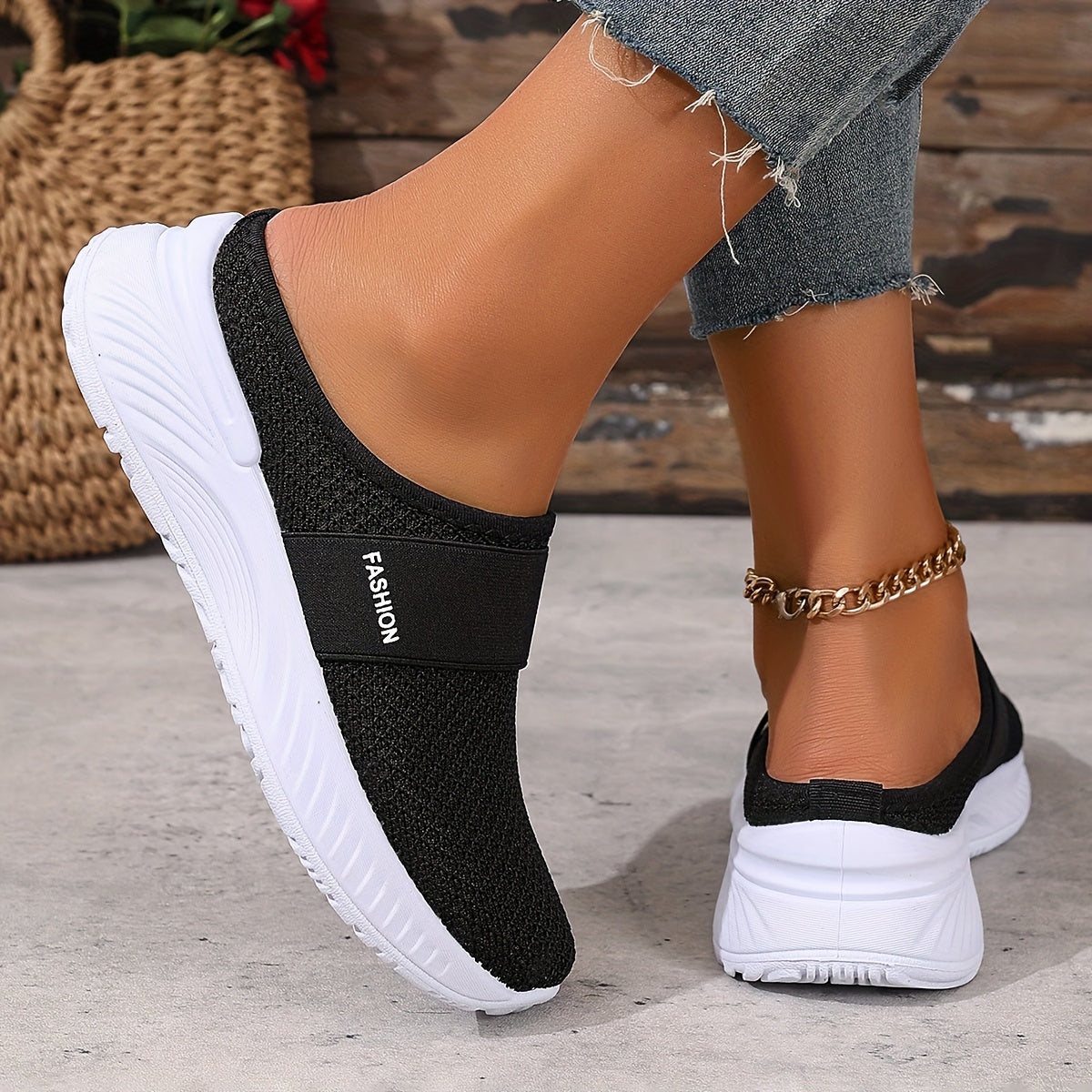FONTAINE | Baskets Mules Mesh Respirant Nicole