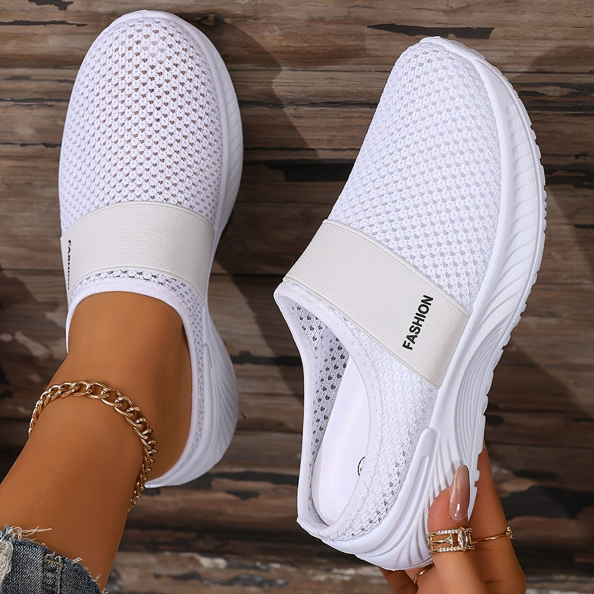 FONTAINE | Baskets Mules Mesh Respirant Nicole