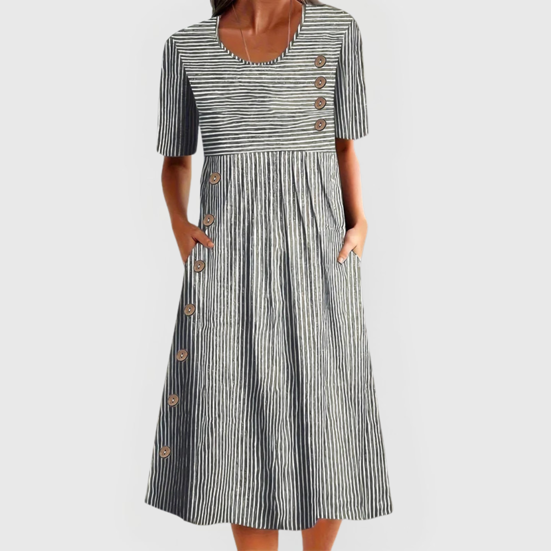Fontaine™ | Jarna – Robe midi rayée