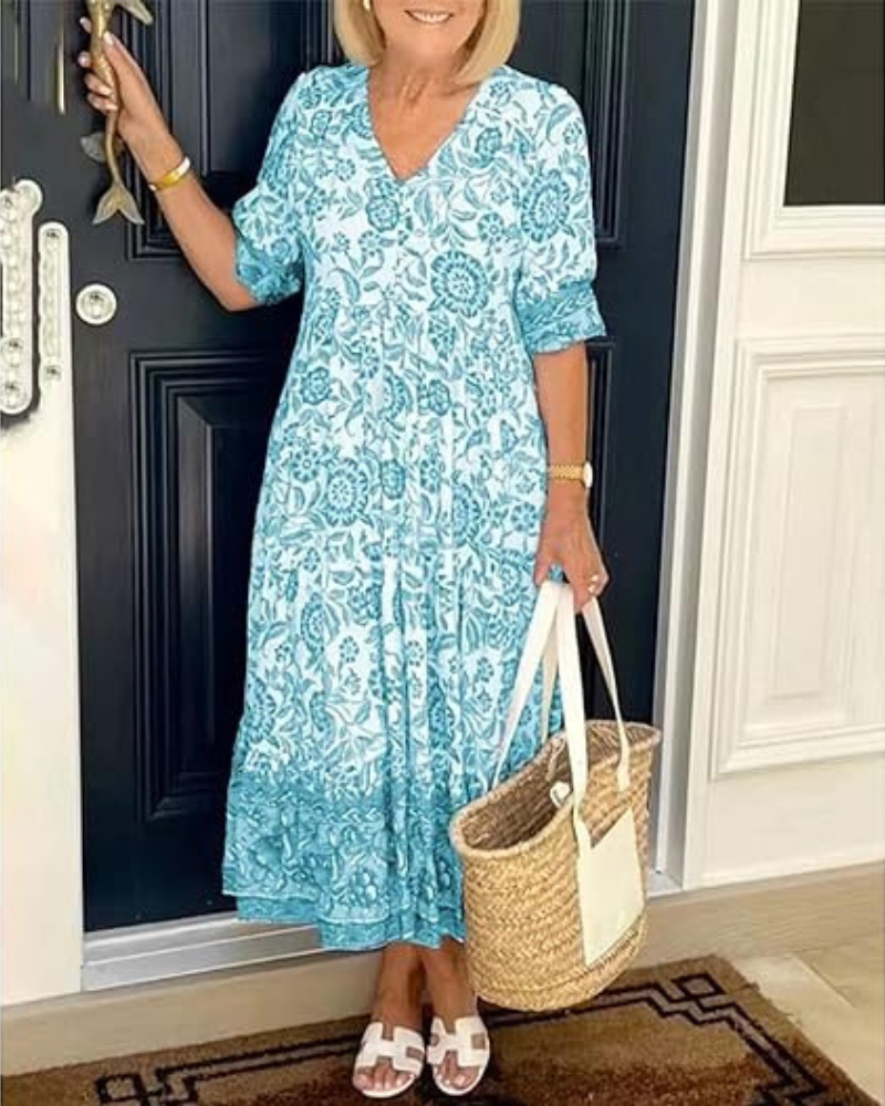 Fontaine™ | Arias – Robe bohème à col en V