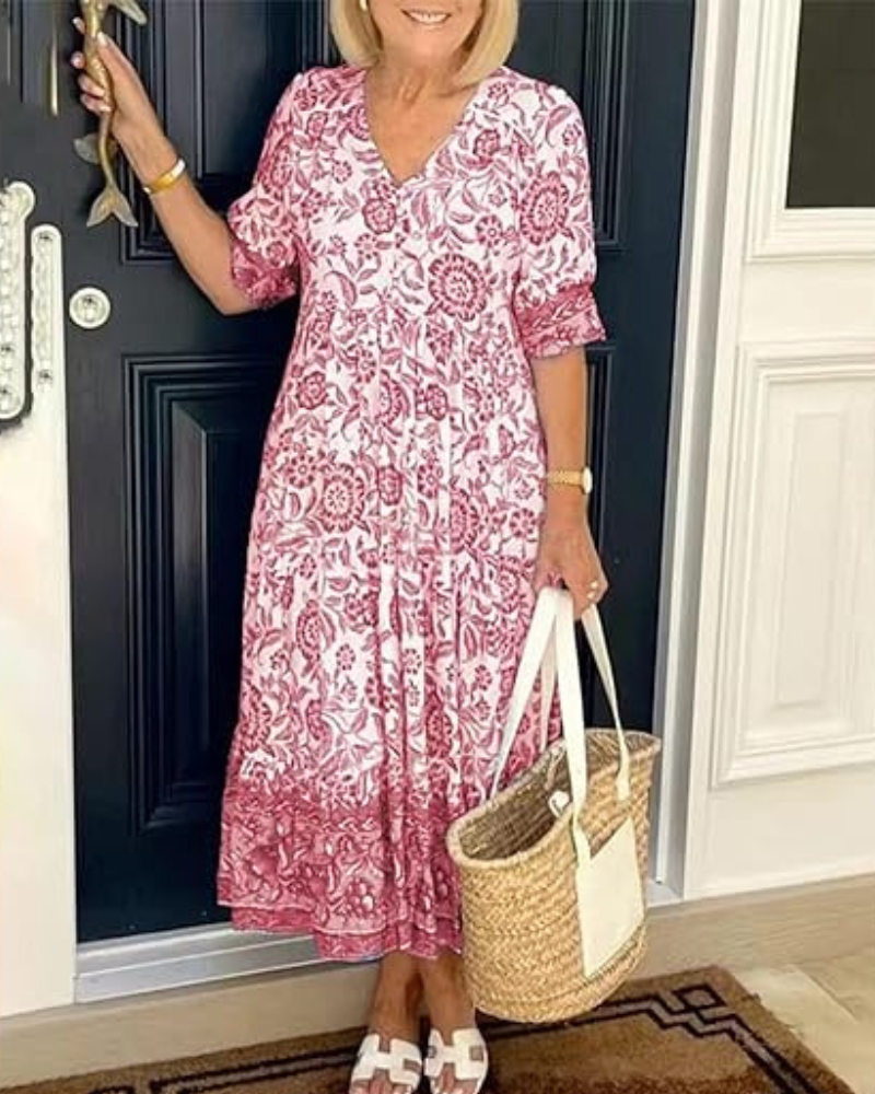 Fontaine™ | Arias – Robe bohème à col en V