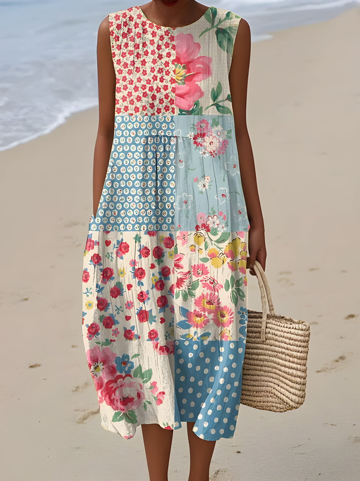 Anna™ Patchwork Midi Dress