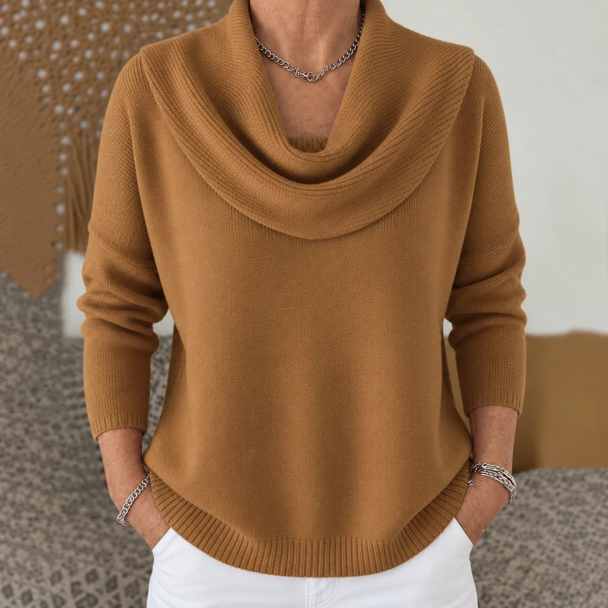 Vionne | Pull à col drapé