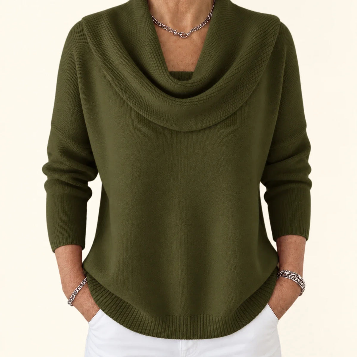 Vionne | Pull à col drapé